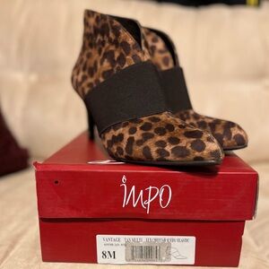 NWT Women’s IMPO Vantage Ankle Bootie in Suede Cheetah Size 8